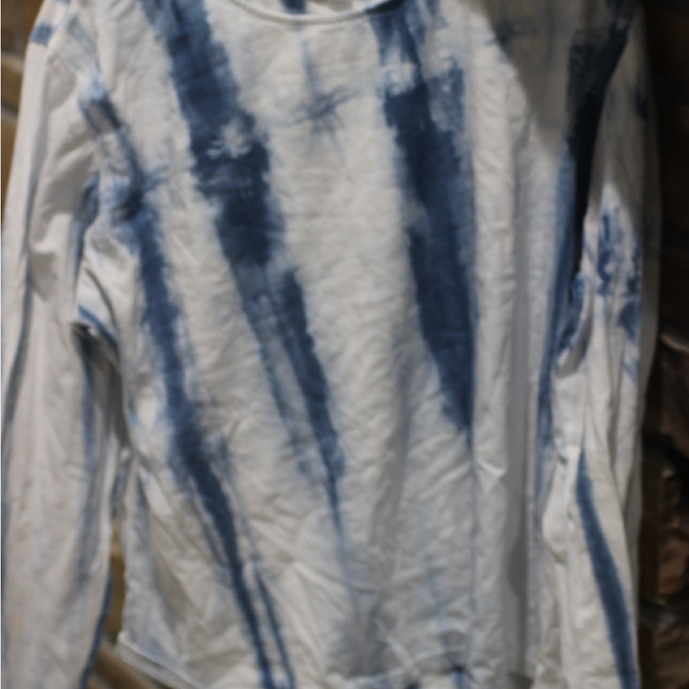 Blue and White Tie-Dye Top Size 4X